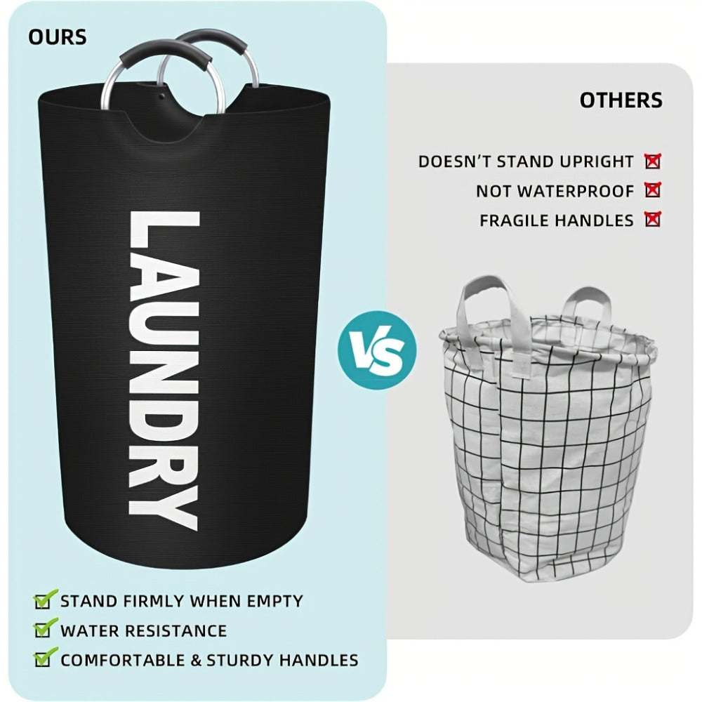 Tall 95L Laundry Basket Set with 14.96 x 31.1-Inch Fabric Bins in Single Gray or Two-Piece Color Options