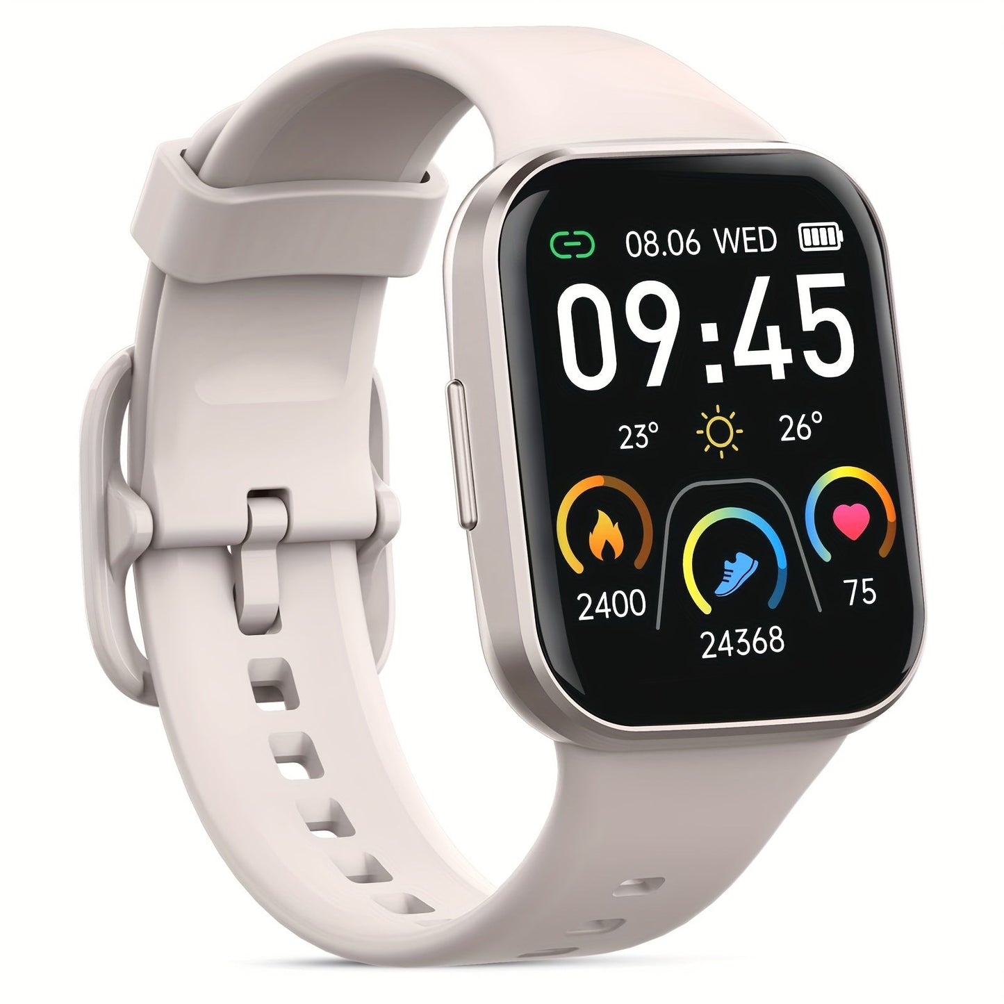 Smartwatch 1.69" HD Screen, 25 Sports Modes, IP68, Color Options & Everyday Wear Design with Activity Tools, Alerts and Color or Strap