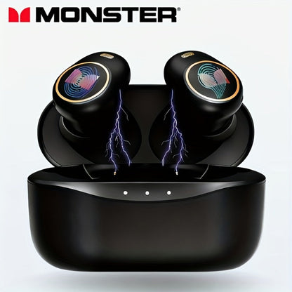Monster True Wireless Earbuds Bluetooth 5.3 TWS Hi-Fi Sound Dual Noise-Cancelling Mic Touch for an Everyday Personal Care Routine
