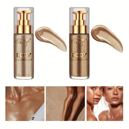 Liquid Luminizer Set of 2 Shimmer Highlighter for Face and Body Glow – All-in-One, for Makeup, Travel and Everyday Vanity Use