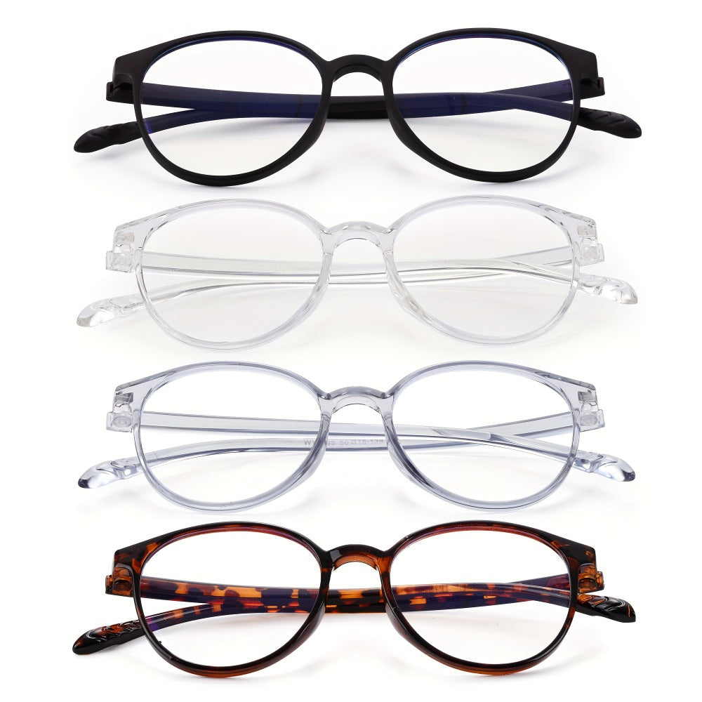 Reading Glasses – Three-Pair Rimless Metal Readers in Multiple Colors and Strengths with Multiple Strength and Color Options