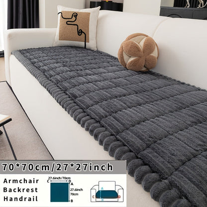 Sofa Cushion Cover Plush Velvet Washable Seat Pad Wavy Edge Soft Kapok Filling for Couch Loveseat 1 2 3 4 Seater