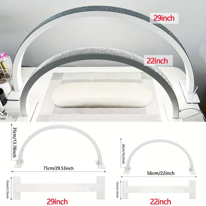 Nail Studio Lamp 29-Inch LED Half-Moon Desk Light with Three Color Temperatures and Adjustable Brightness for Nail Work