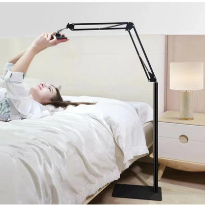 Floor Stand Phone Tablet Holder 68.9 Inch Flexible Gooseneck Lazy Bracket with 360° Rotating Head Foldable Adjustable Arm for Bed Sofa Desk
