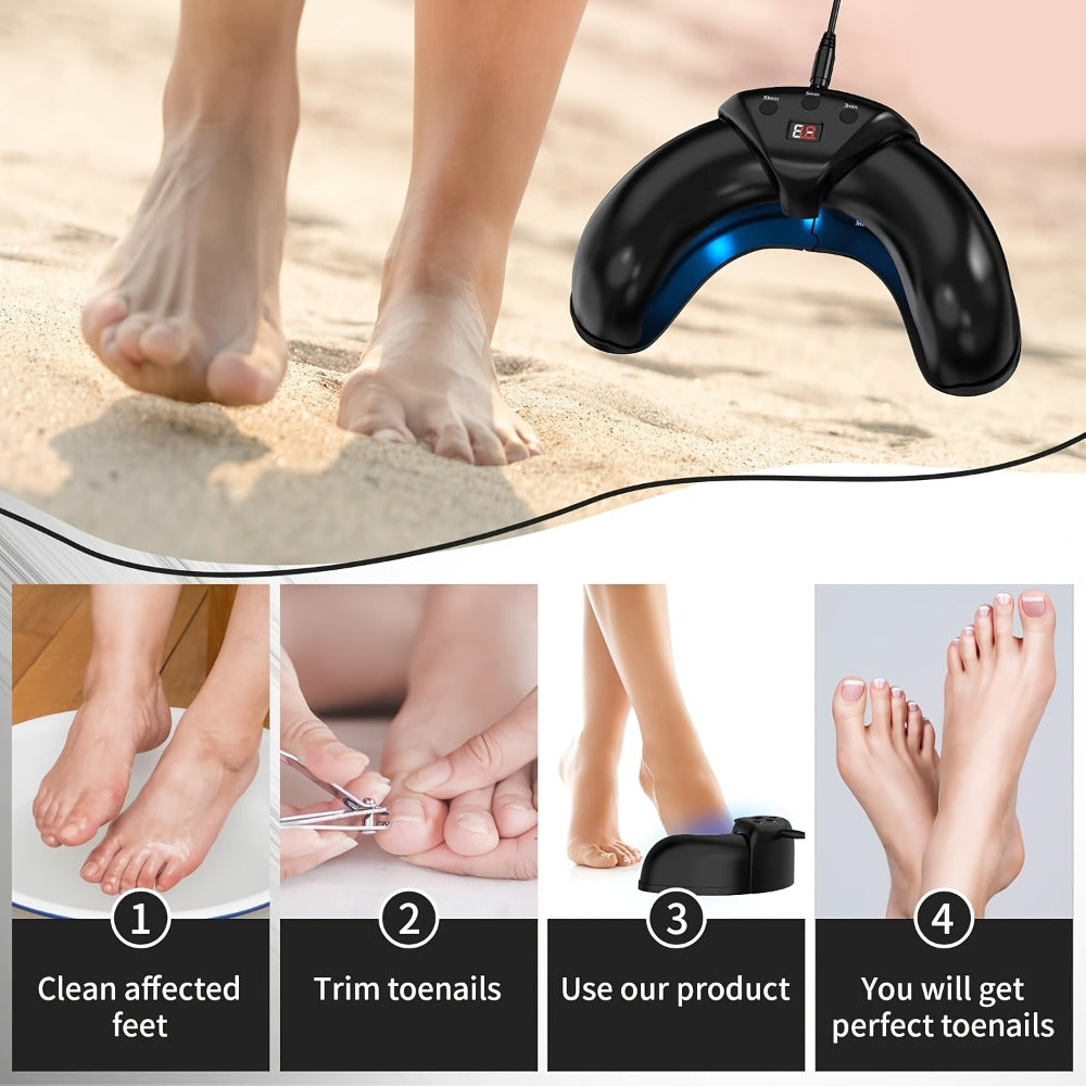 Nail Light Therapy Device FDA Cleared 470nm 910nm Dual Wavelength Toenail Fungus Laser Cleaning Machine for Home and Salon Manicures