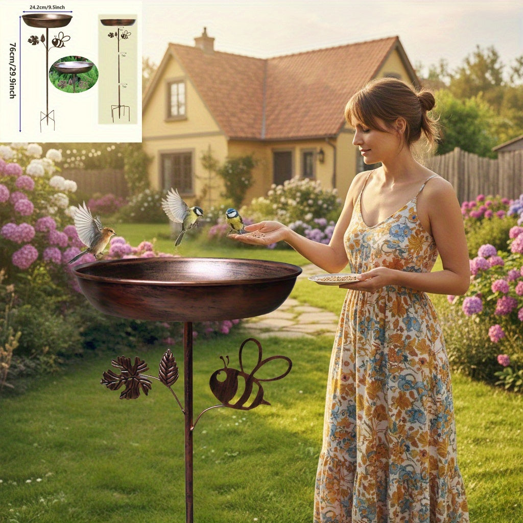 Bird Feeder Cast Iron Vintage, Bird Bath Garden Outdoor Yard Decor for Garden, Yard and Pest Management
