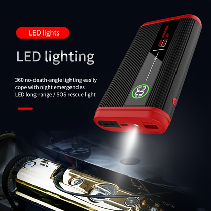 Lithium Jump Starter 3000A 8000mAh 12V Battery Pack USB-C Recharge Round LED Display for 6.0L Diesel for Garden, Patio and Yard Use