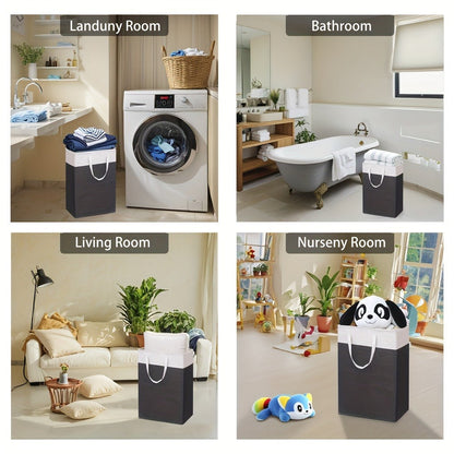 Collapsible Laundry Hamper with Lid – 22.45 Gallon Large Foldable Laundry Basket Bin for Clothes, Bedroom Organizer & Toy Storage – Black