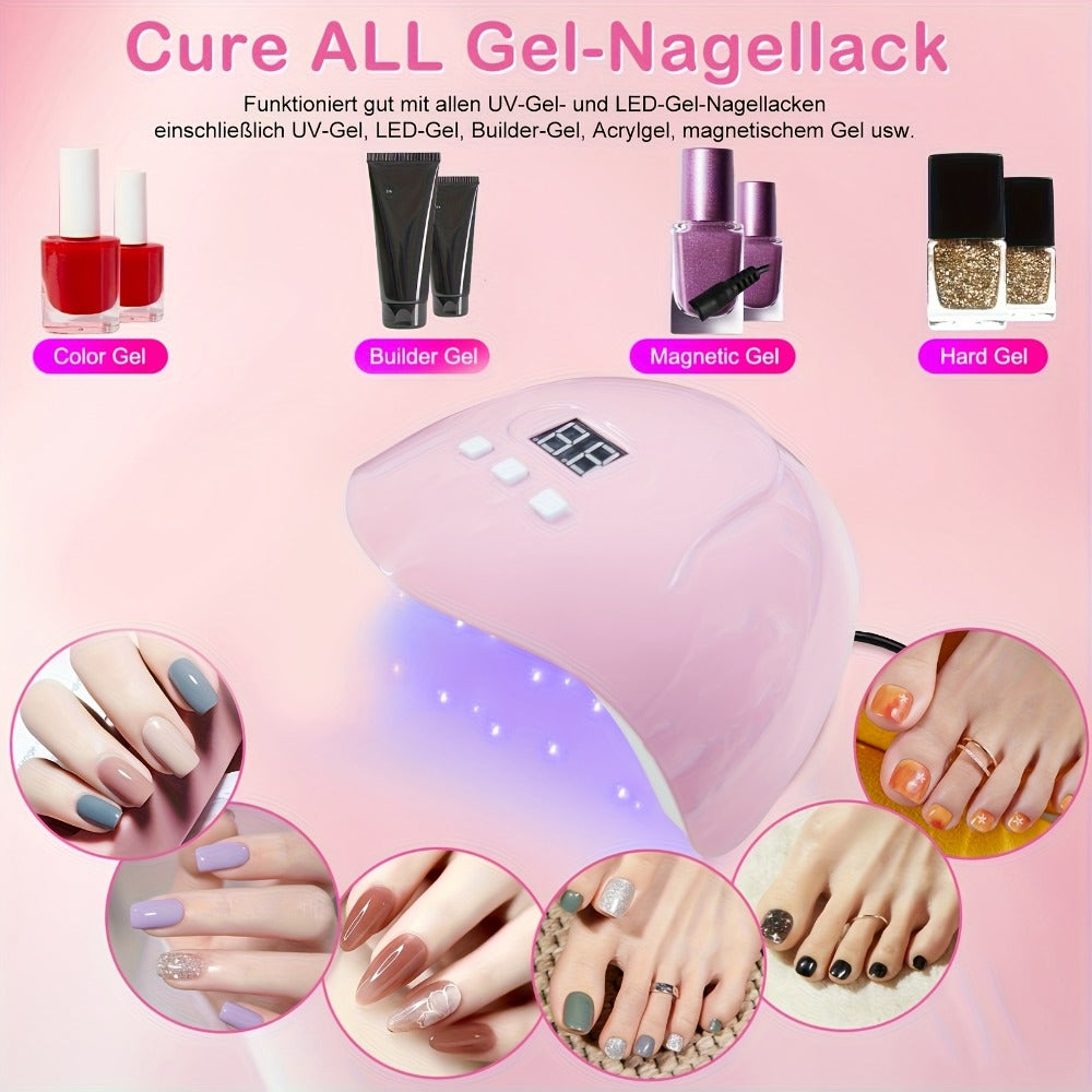 Complete Acrylic Nail Kit with Drill & UV Light for Beginners – Full Starter Set Everything Included for Nail Extensions Sculpting
