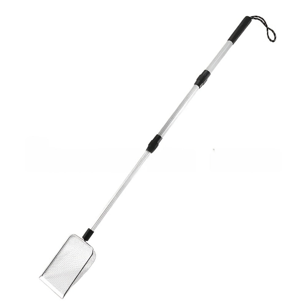 Beach Sand Sifter Scoop Telescopic Handle – Stainless Steel Retractable 3-Section Scoop for Treasure Hunting Shell Collecting Beach Combing