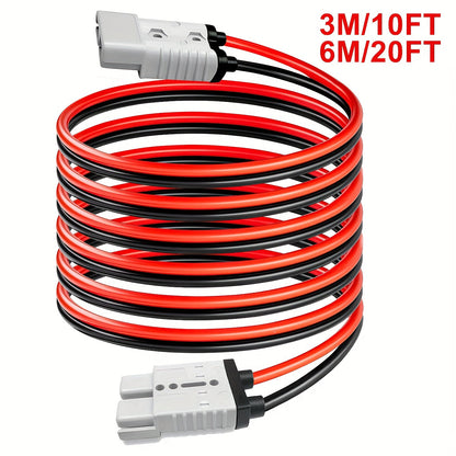 SB50 Anderson Connector Plug with 10FT Wire – Double SB50 Battery Harness Cable for RV, Winch, Trailer, Golf Cart & Electric Vehicle Quick