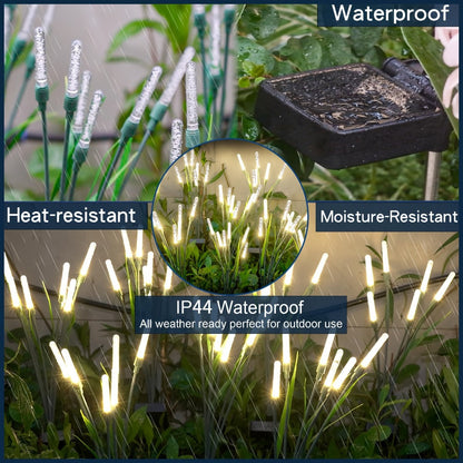 Solar Bubble Pathway Lights Outdoor 4 Pack, Acrylic Reed Stake Lights Dusk to Dawn, White Solar Powered LED for Garden