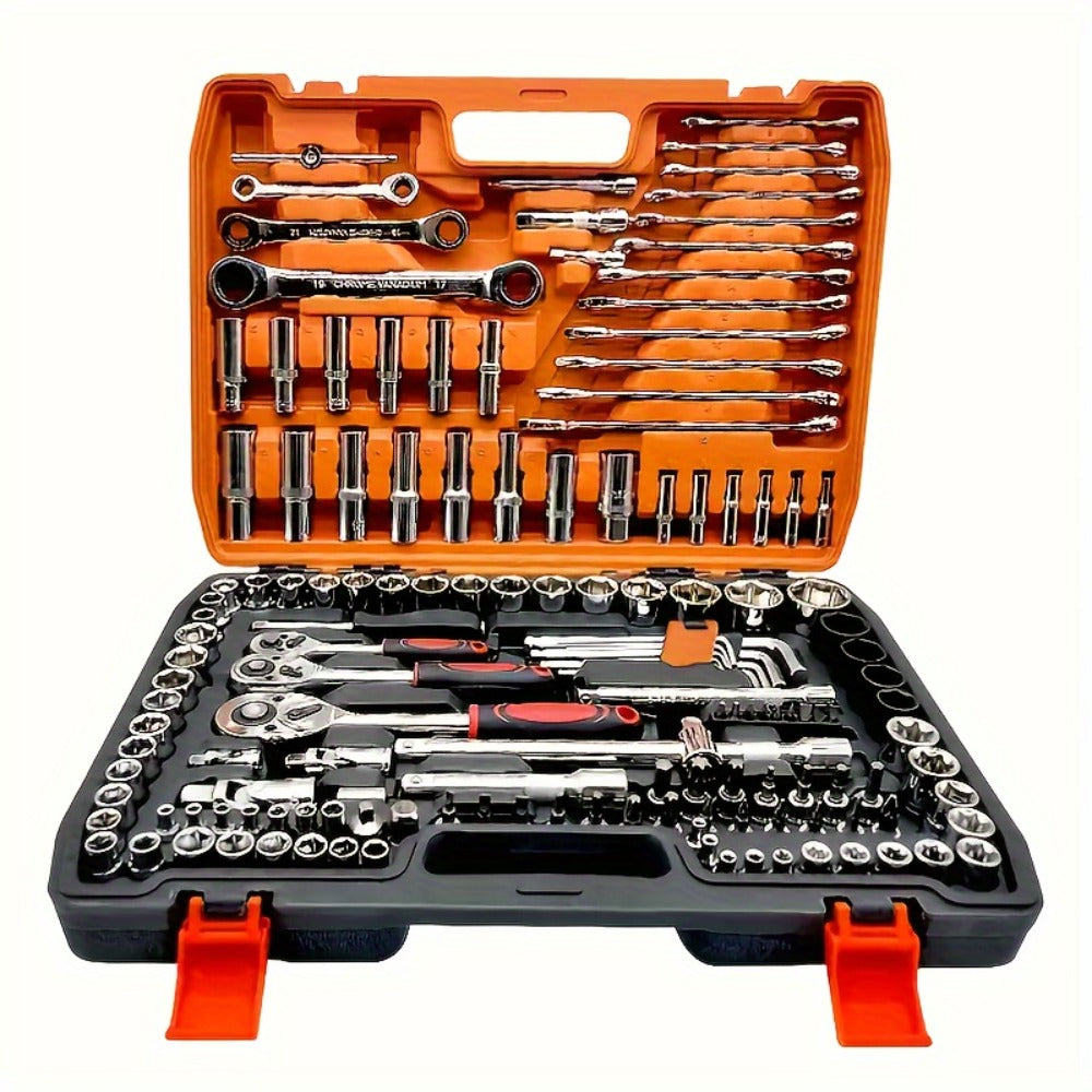 Premium Stainless Steel Repair Tool Kit 55/82/94/121PCS – Complete Automotive & Home Repair Set | Multi-Function Hand Tools | No Charging