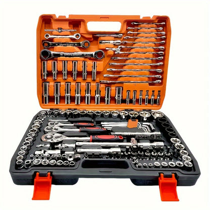 Premium Stainless Steel Repair Tool Kit 55/82/94/121PCS – Complete Automotive & Home Repair Set | Multi-Function Hand Tools | No Charging
