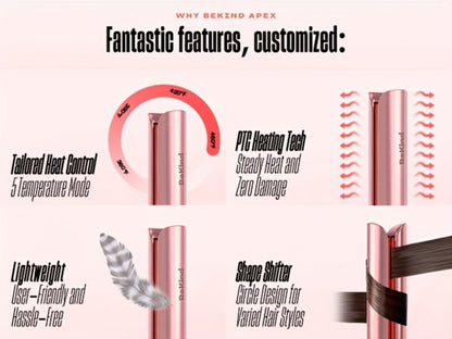 Hair Straightener Flat Iron 2-in-1 Curling Iron, 460°F Professional Ceramic Plates, 15s Fast Heating