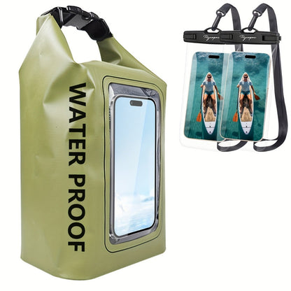 Dry Bag Set 3-Piece Roll Top Backpack with Phone Pouch & Dry Sack – Kayaking with the Listed Color, Size or Set Options for Everyday Carry