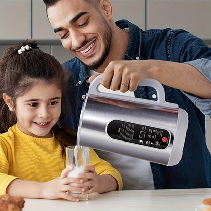 Soy Milk Maker Machine 40oz, 800W Stainless Steel Nut Milk, Soup & Juice Blender with Timer, Auto-Clean & Touch Control