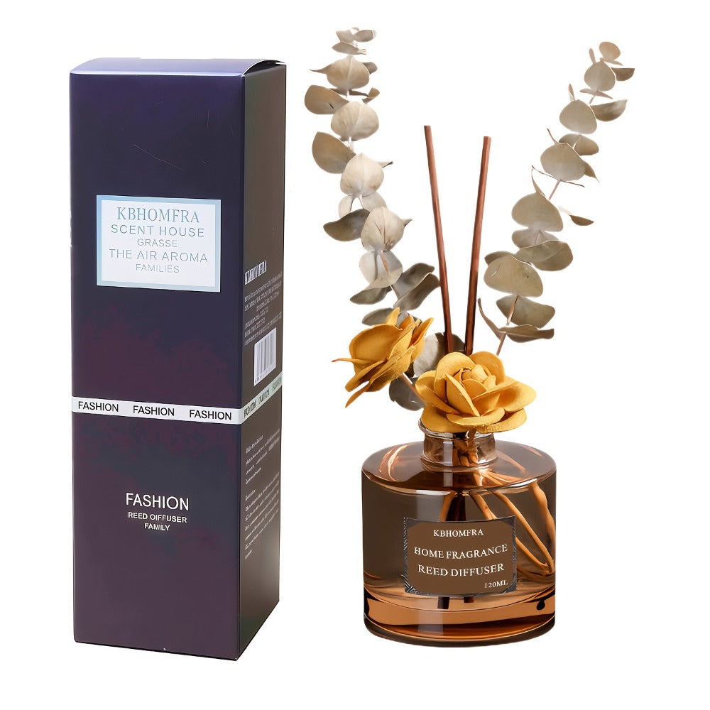 Reed Diffuser Set with Dried Flowers, Jasmine, Cedar, Sandalwood & Gardenia Scents, 120ml 90-Day Home Fragrance