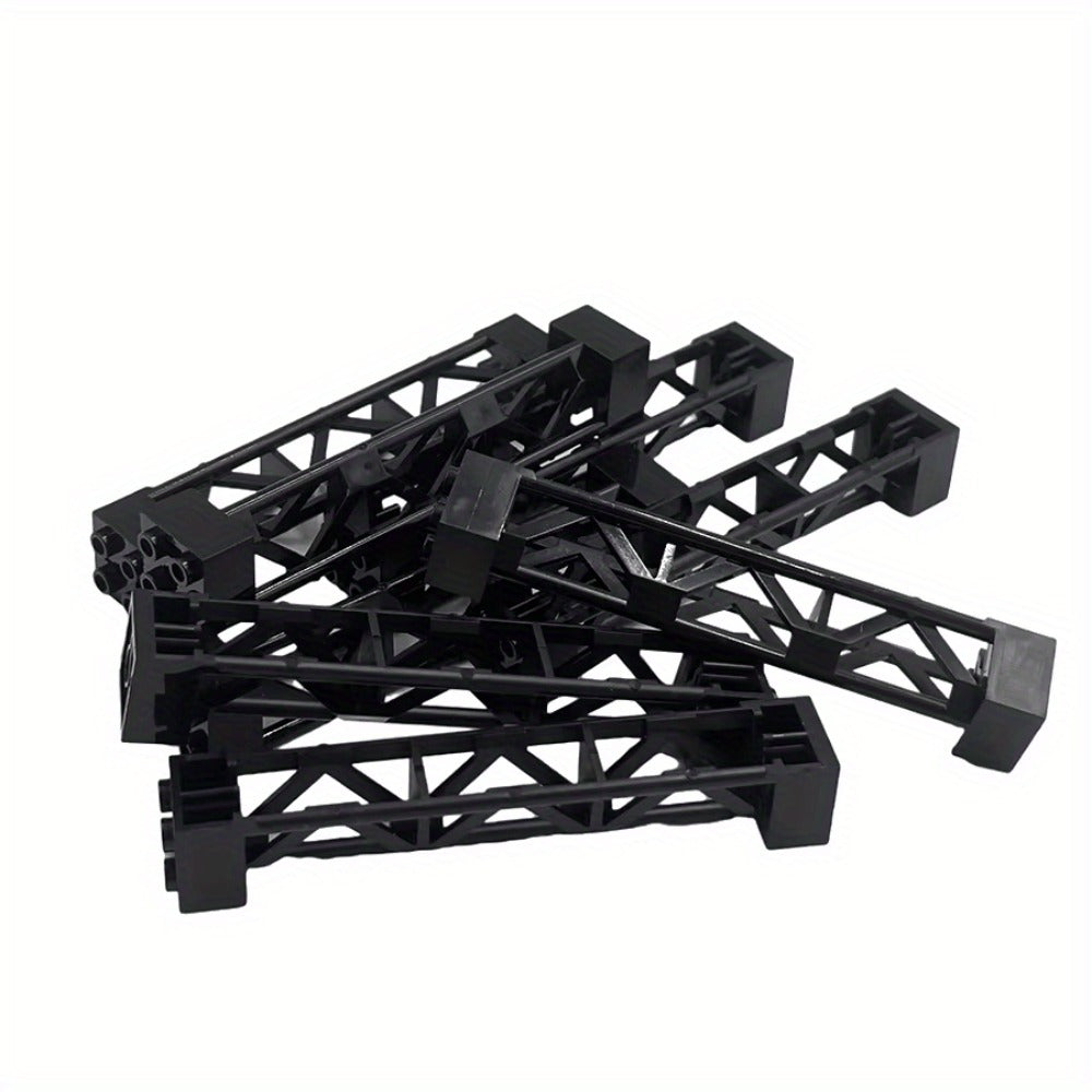 2x2x10 Pillar Support Bricks 20pcs Black – LEGO-Compatible Column Rod Blocks for MOC City Train Girder Military Architecture Builds