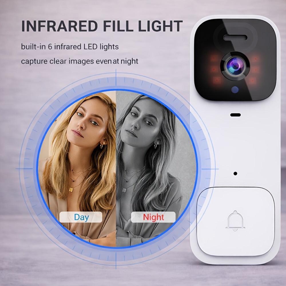 Smart Video Doorbell Wireless Touchscreen Display, Motion Detection 2-Way Audio Local Storage No Subscription