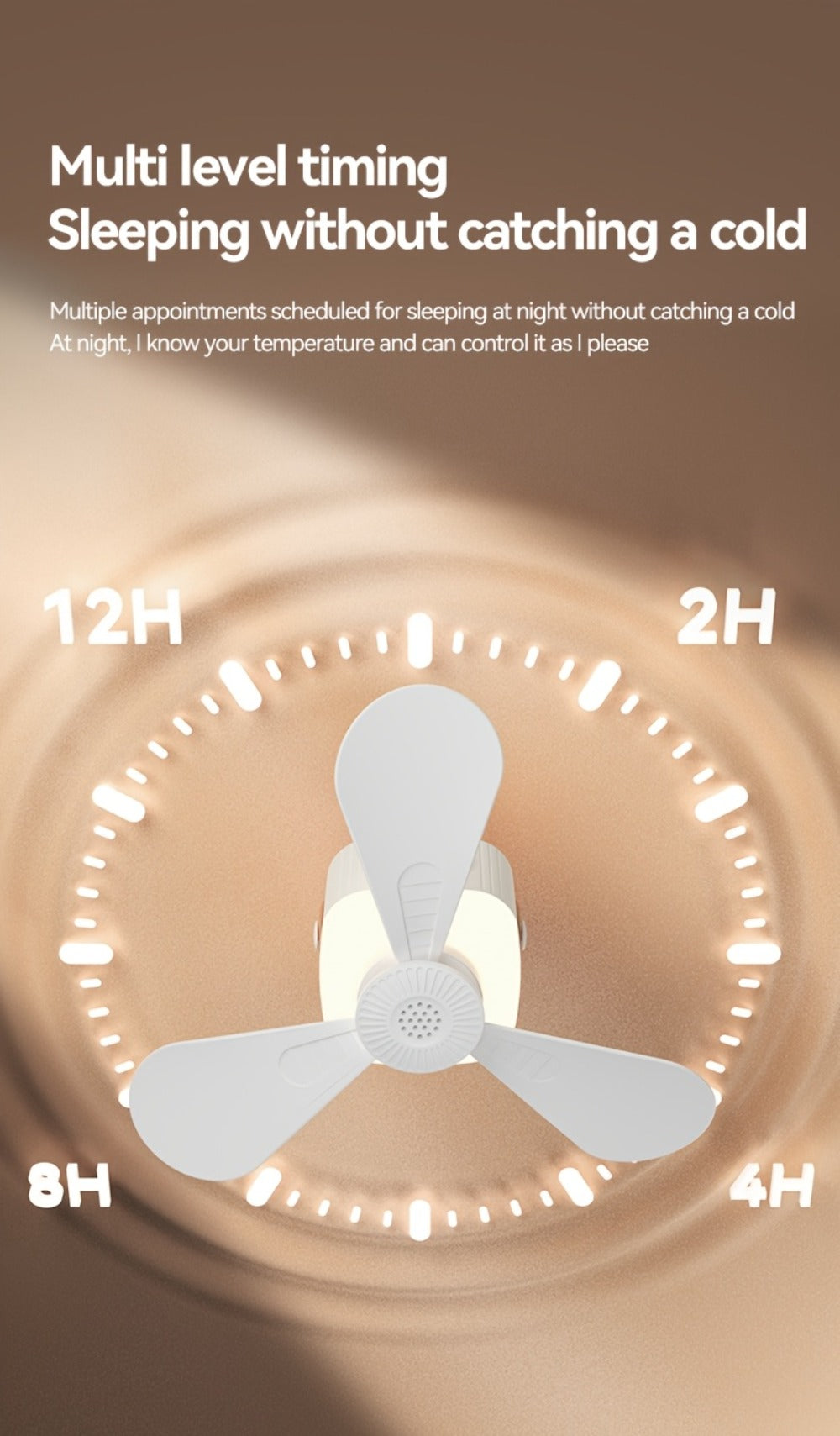 Camping Fan with Light & USB Rechargeable, Portable Outdoor Tent Fan with Tripod Stand, Detachable Blades