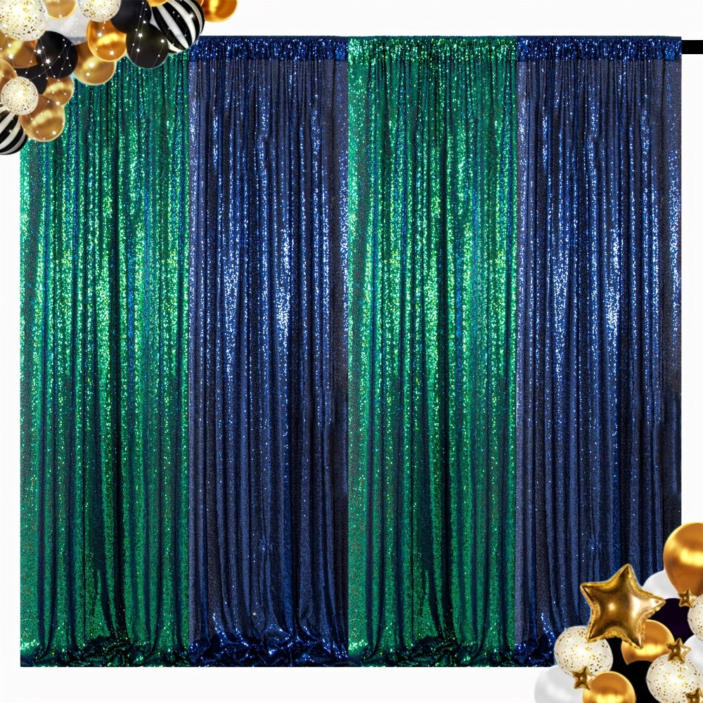 Sequin Backdrop Curtain for Party Wedding – 4x8ft Shimmering Glitter Curtain for Birthday Photo Booth Stage Decoration, Easy Hang