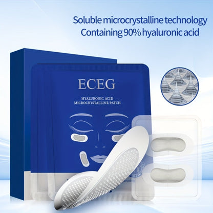 Hyaluronic Acid Microneedle Eye Patches Dissolving Under Eye Nasolabial Fold Anti-Wrinkle Overnight Skin Care Treatment 6 Pairs 3 Boxes