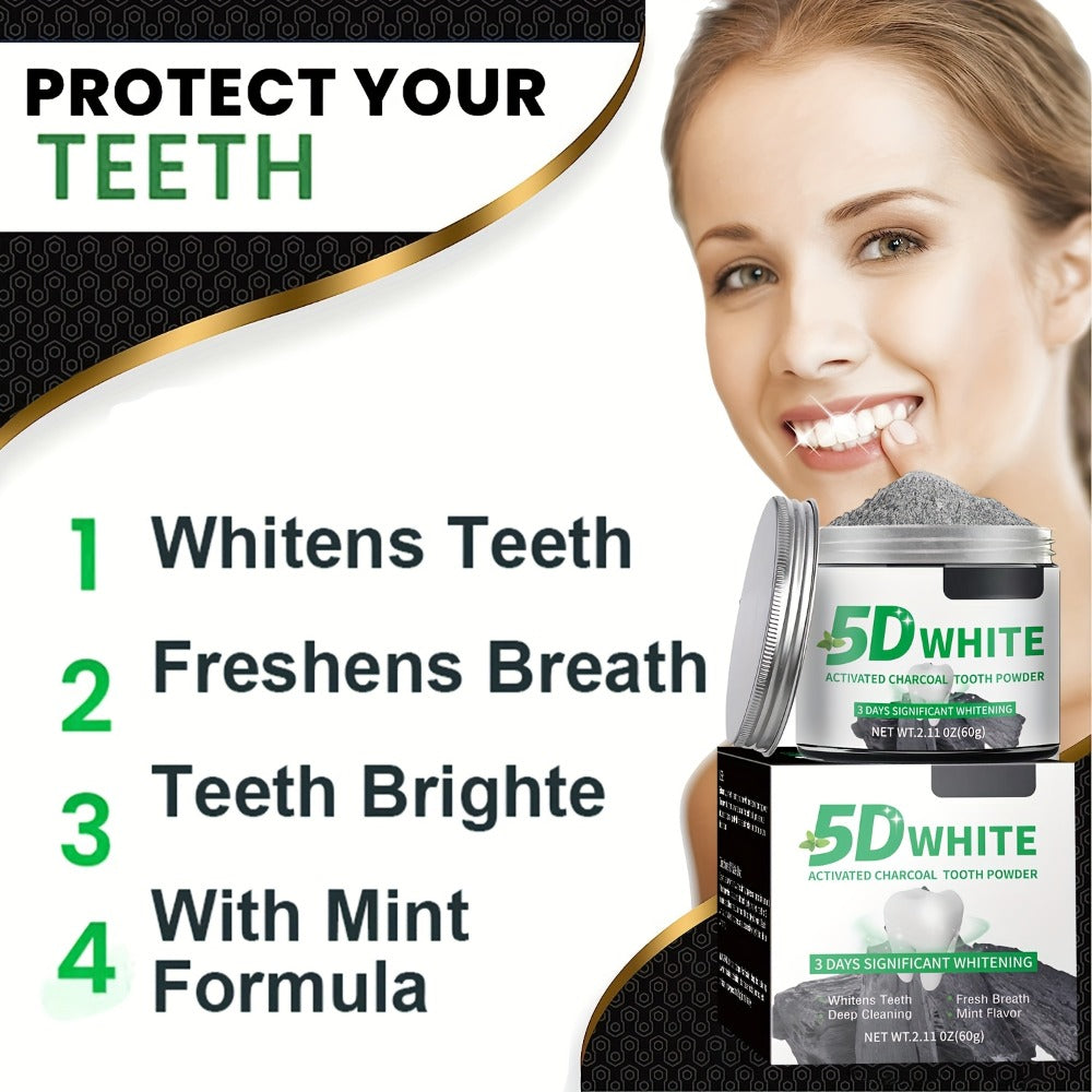 Bamboo Charcoal Tooth Powder 30g Whitening Teeth Powder with Mint Extract Stain Removal Fresh for an Everyday Personal Care Routine