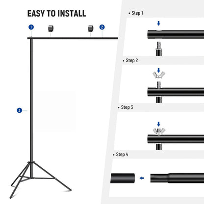 9x6.5ft Rectangular Backdrop Stand Adjustable Metal Background Stand for Wedding Ceremony Balloon Arch Photo Studio Birthday Anniversary