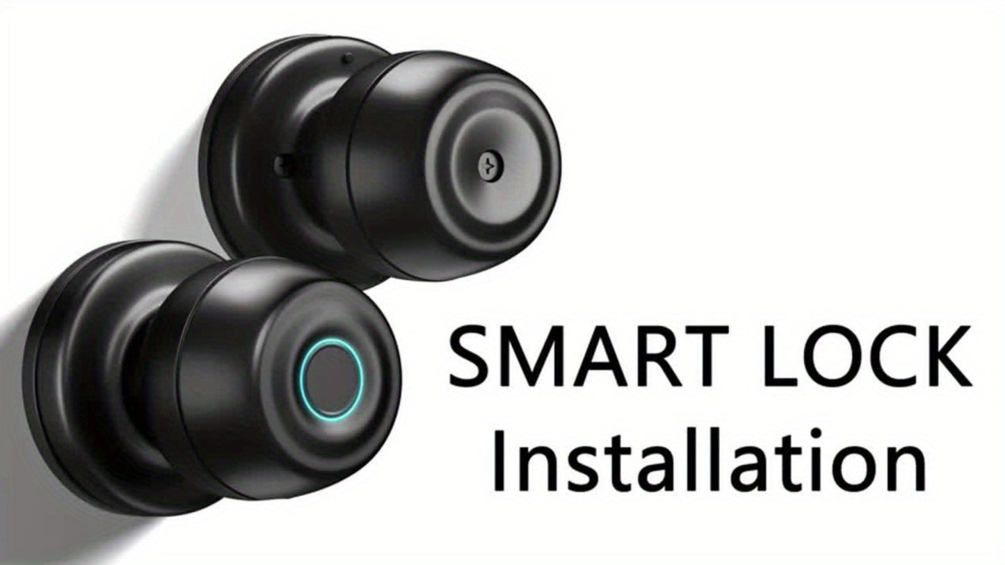 Fingerprint Handle Door Lock with IC Card & Key - 3-in-1 Biometric Keyless Entry, 100 Fingerprint