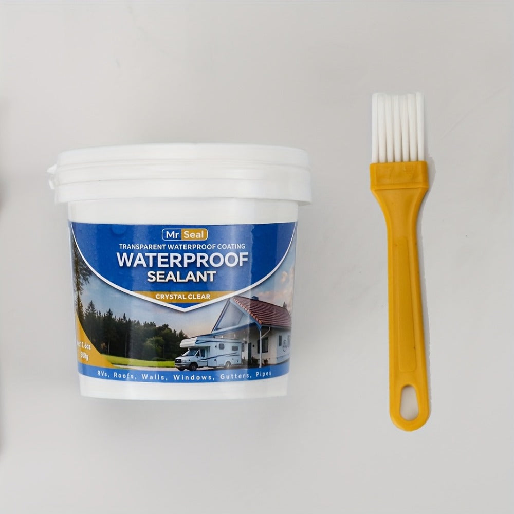 Clear Waterproof Sealant for RV Roof – Transparent Leak Repair Glue for Pipes, Gutters, Walls & Multi-Surface | Fast-Dry Water-Based Crack