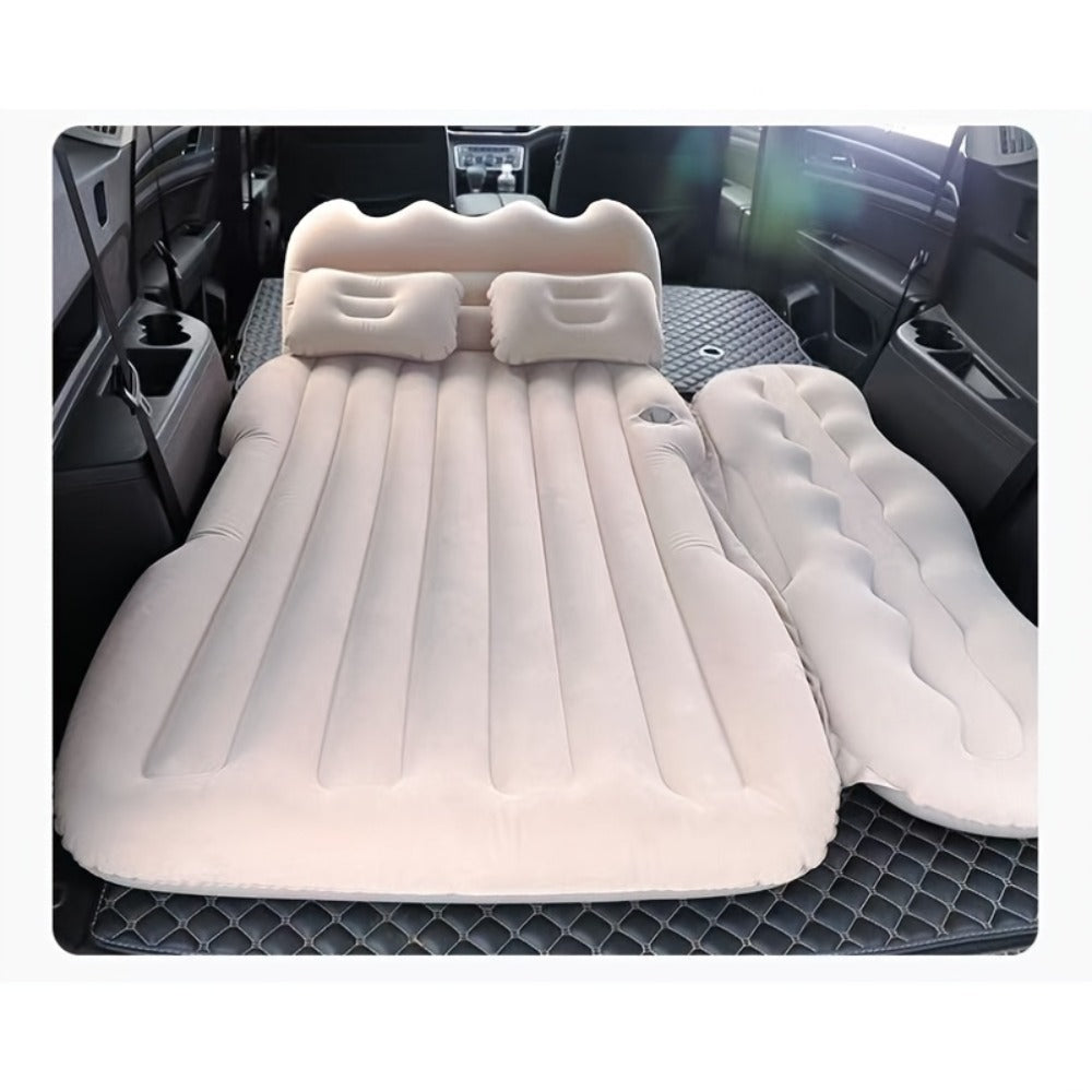 Car Inflatable Mattress for SUV Back Seat – Portable Foldable Air Bed, PVC Flocking, with Air Pump, 2 Pillows & Storage Bag (5 Colors)