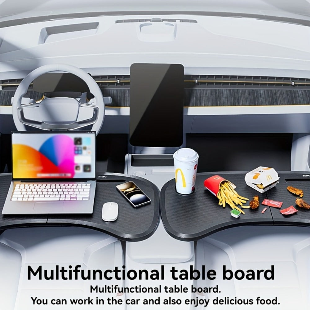 Car Laptop Desk Foldable – Portable Steering Wheel Tray Table | Multi-Function Work & Dining Surface for Car