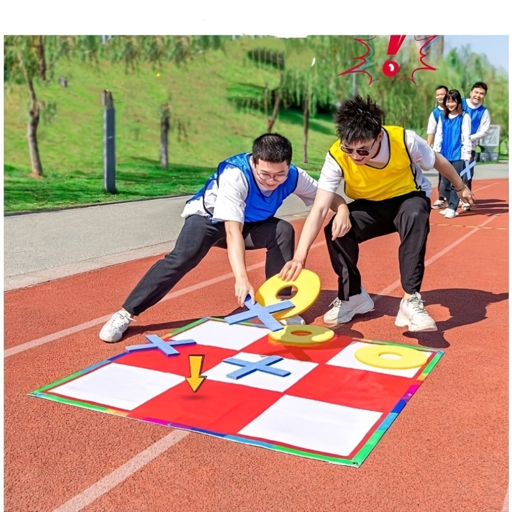 Large Outdoor Chess Board Game Set, Giant Checkerboard with Chess Pieces & Storage Bag, Multiplayer Team Game for Indoor Outdoor Camping
