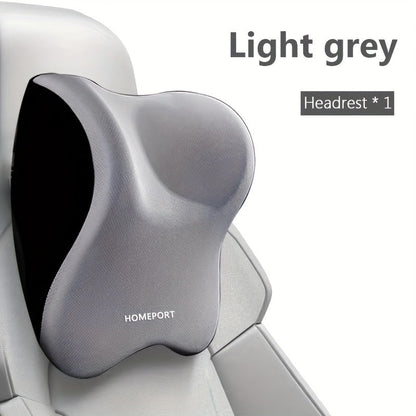 Car Headrest Neck Pillow 100% Memory Foam Ergonomic Support – Breathable Removable Washable Cover Adjustable Buckle for Driver Passenger