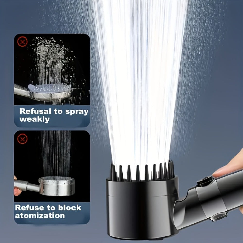 High Pressure Shower Head Set 4-Piece – Turbine Spray Wall Mounted, 3-Stage Adjustable Mode, 6 Water Filters & 68" Hose