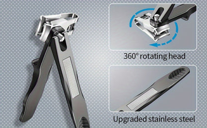 Heavy Duty Toenail Clippers Set 3 Piece for Thick Nails – Wide Jaw Stainless Steel Straight & Angled Nail Clipper with Nail File