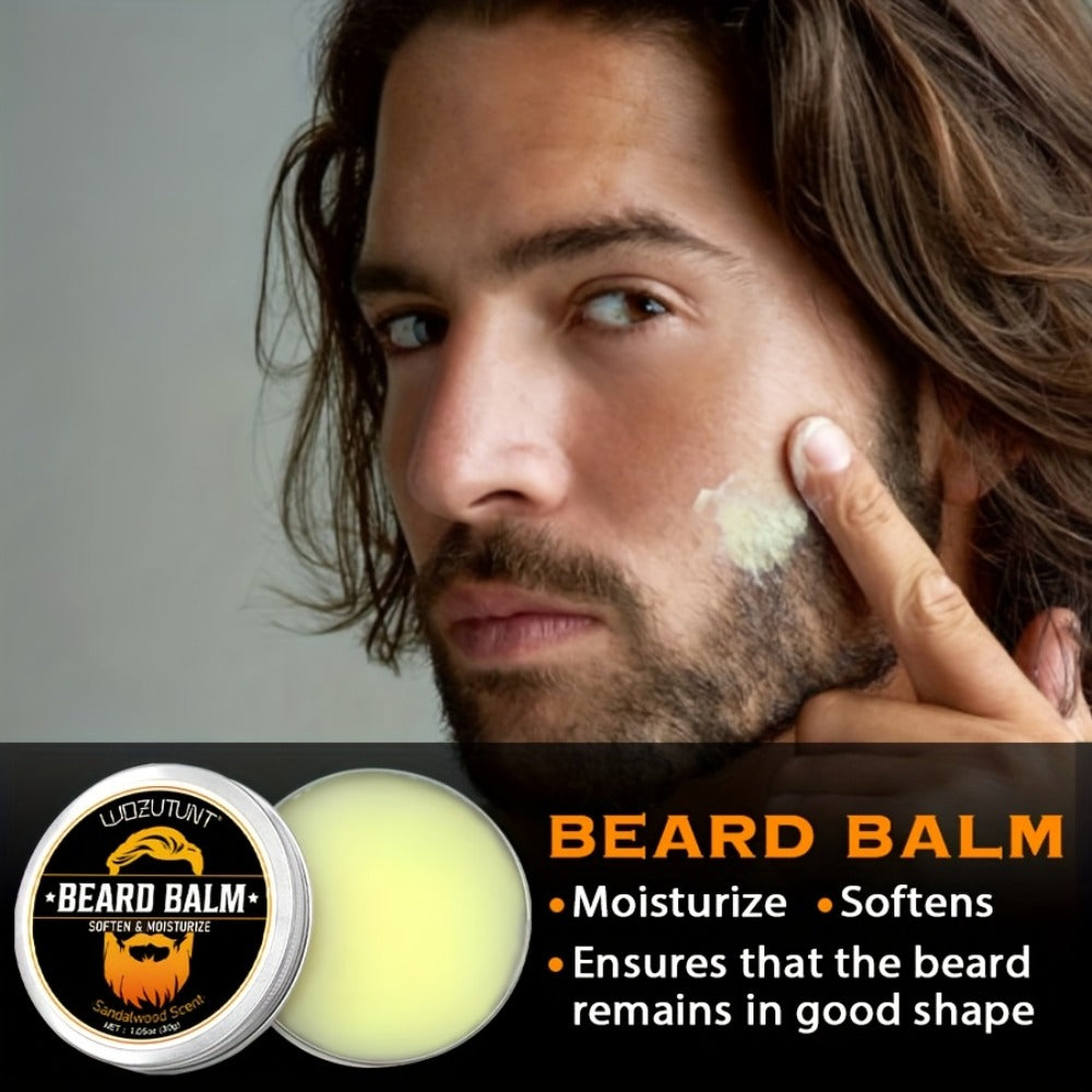 Beard Oil & Balm Grooming Kit for Men – 9-Piece Complete Beard Care Set with Conditioner Wash Brush Comb Clippers Travel Pouch