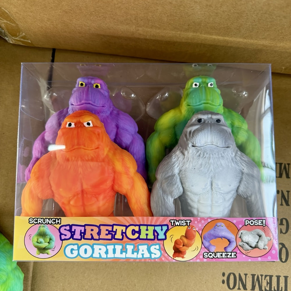 Stretchy Gorilla Fidget Toy Squeeze Monkey, Sensory Stress Squishy Monkey with PVA Sponge Fill
