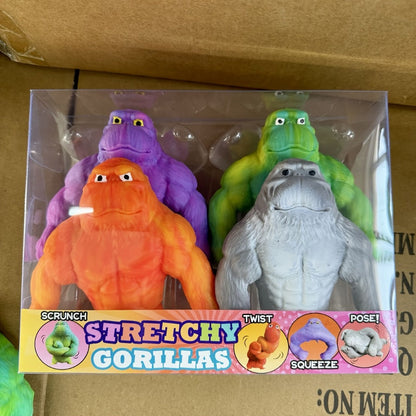 Stretchy Gorilla Fidget Toy Squeeze Monkey, Sensory Stress Squishy Monkey with PVA Sponge Fill