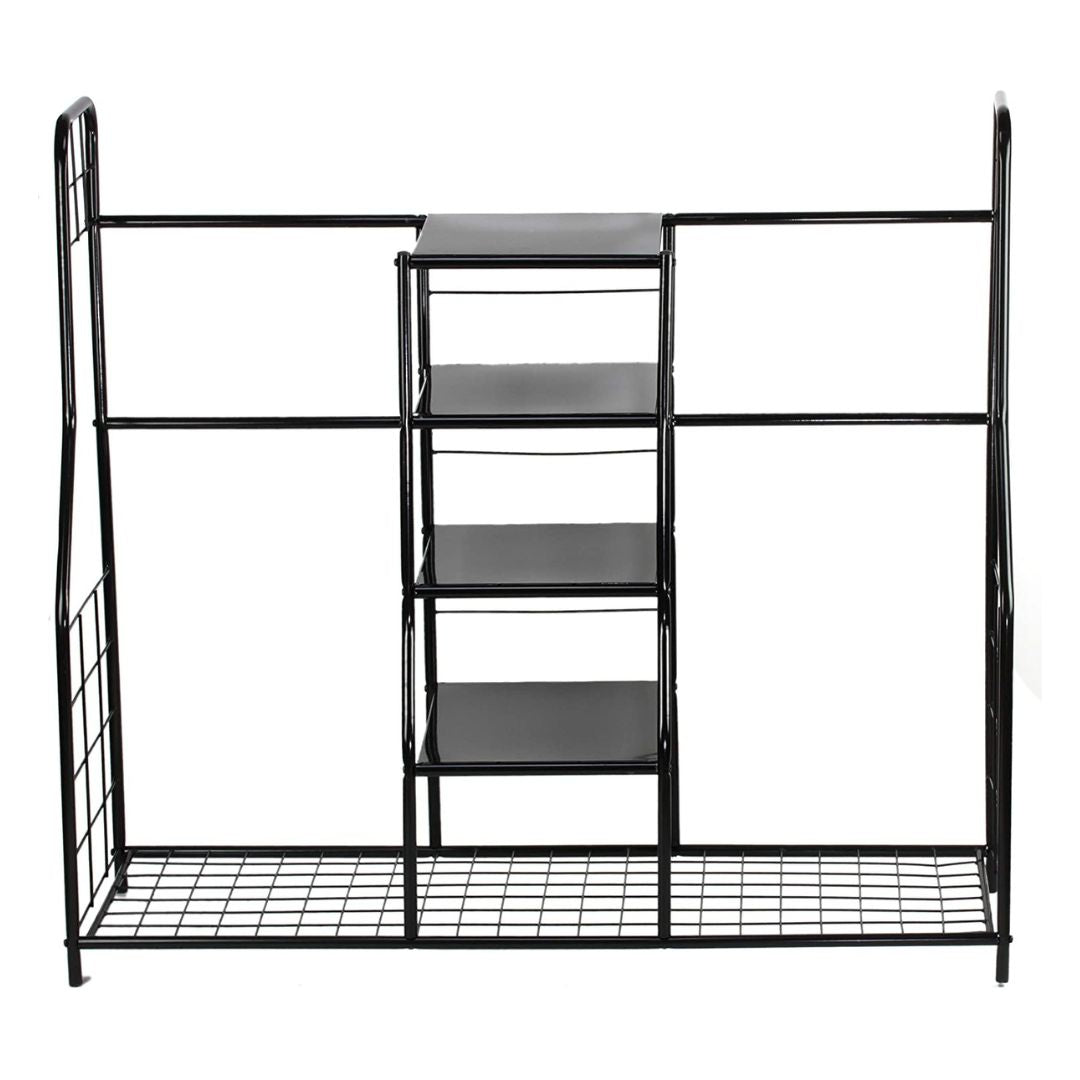 Golf Bag Storage Rack Organizer Steel Dual Bag Holder with 4 Shelves for Clubs Balls Shoes Accessories Garage Basement Home Golf Equipment