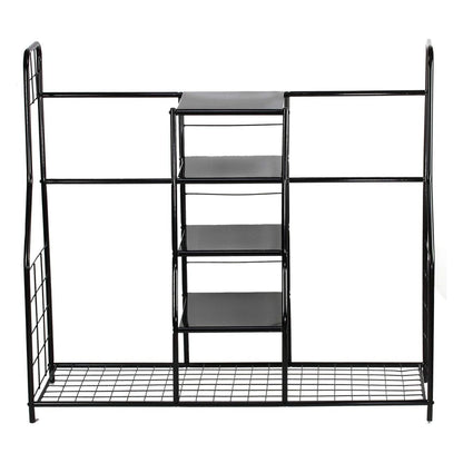 Golf Bag Storage Rack Organizer Steel Dual Bag Holder with 4 Shelves for Clubs Balls Shoes Accessories Garage Basement Home Golf Equipment