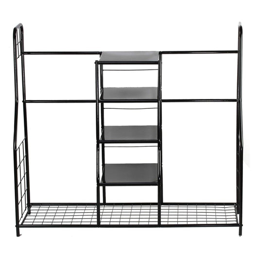 Golf Bag Storage Rack Organizer Steel Dual Bag Holder with 4 Shelves for Clubs Balls Shoes Accessories Garage Basement Home Golf Equipment