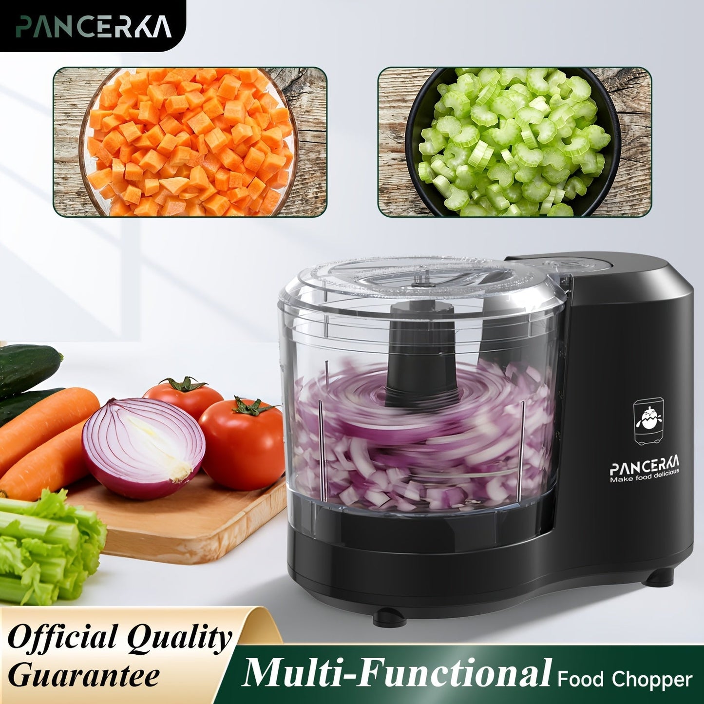 Electric Vegetable Chopper Food Processor - Mini Electric Food Chopper Blender for Kitchen, Baby Food Maker