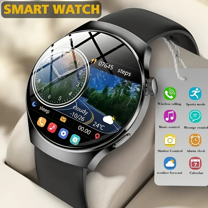 Smartwatch Alarm with Silicone Strap – Wireless Calling, Pedometer, Calorie Tracker, Music Playback, Remote Camera & Multi-Sport Modes