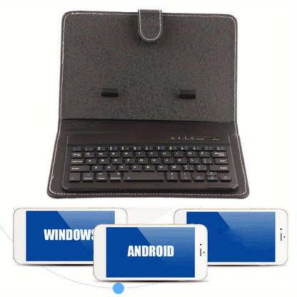 Collapsible Bluetooth Keyboard with Built-In Phone Stand, Wireless Portable Keyboard for Smartphones Tablets Laptops