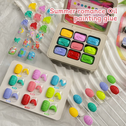 Gel Nail Polish Set with MORDDA Label, 9 Romantic Summer Dopamine Gel Colors in Nine-Grid Set