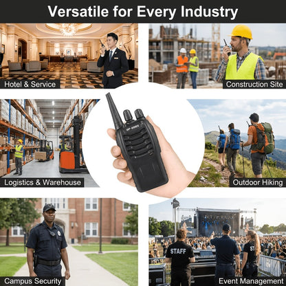 Baofeng UHF Walkie Talkies 16CH 5W, 2/4/6/8/10/12 Pack Two-Way Radios, USB Rechargeable 1500mAh Battery