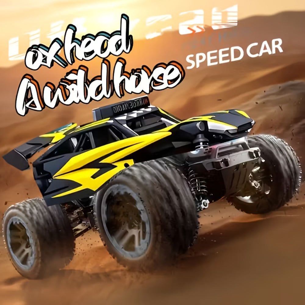 RC Off-Road Truck for Kids Ages 6+, High Speed Remote Control Car Alloy Steel Body Full-Function 4WD Monster Truck Toy for Boys