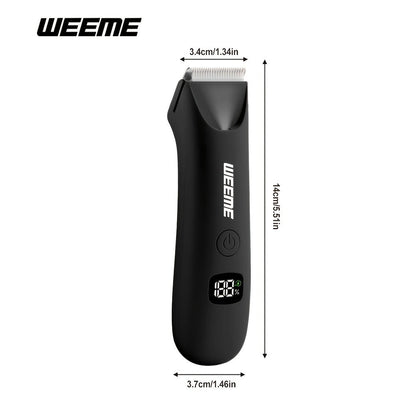 Men's Body Hair Trimmer USB Rechargeable – Chest, Leg & Armpit Hair Trimmer with LCD Display & LED Light, Cordless Electric Body Groomer